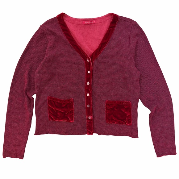 Cut Loose Velvet Trim Cardigan - Picture 2 of 9